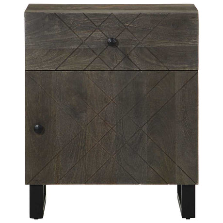 Vidaxl nachtkastje 50x33x60 cm massief mangohout zwart