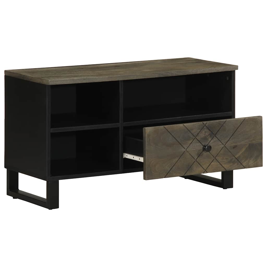 Vidaxl tv-meubel 80x33x46 cm massief mangohout zwart