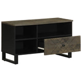 Vidaxl tv-meubel 80x33x46 cm massief mangohout zwart