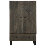 Vidaxl hoge kast 60x33x100 cm massief mangohout zwart