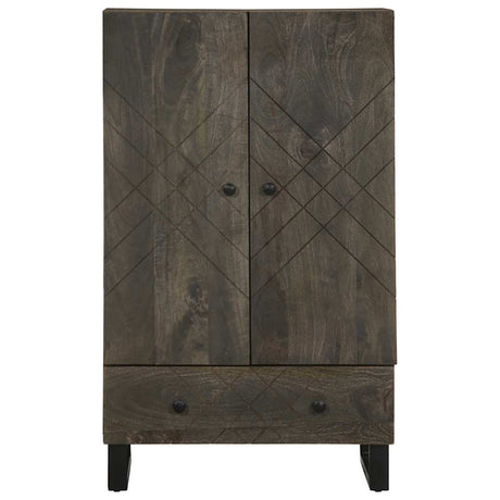 Vidaxl hoge kast 60x33x100 cm massief mangohout zwart