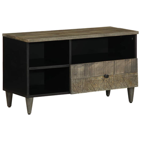 Vidaxl tv-meubel 80x33x46 cm massief mangohout zwart