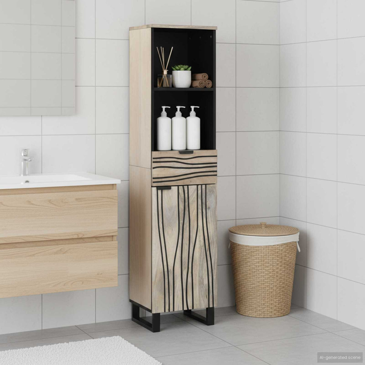 Vidaxl badkamerkast wit 38 x 33 x 160 cm bewerkt hout