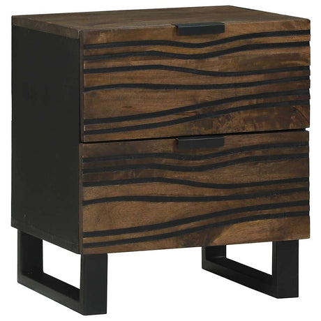Vidaxl nachtkastje 2 st walnotenhout 40 x 33 x 46 cm bewerkt hout