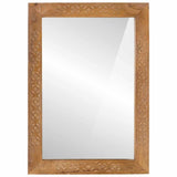 Vidaxl wandspiegel 70 x 50 cm bewerkt hout en glas rechthoekig