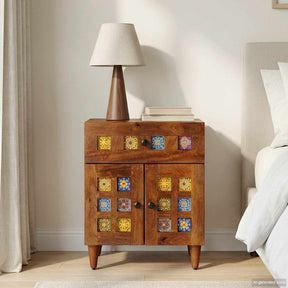 Vidaxl nachtkastje bruin 50 x 33 x 60 cm massief mango hout