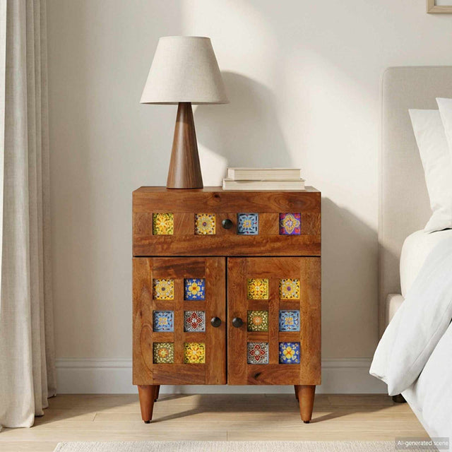 Vidaxl nachtkastje bruin 50 x 33 x 60 cm massief mango hout