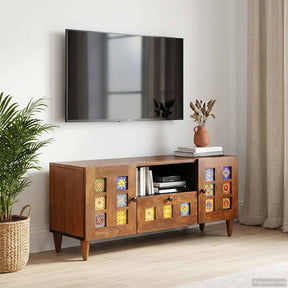 Vidaxl tv-kast walnotenhout 105 x 33 x 46 cm massief mango hout