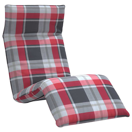 Vidaxl opvouwbare ligstoel rood geruit patroon 175x54x8,5 cm oxford stof