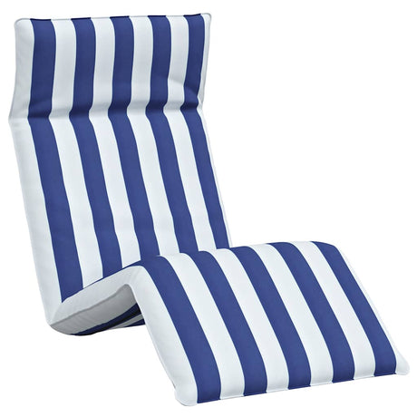 Vidaxl opvouwbare ligstoel blauw en wit 175x54x8,5 cm oxford stof