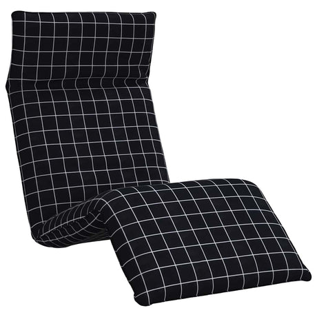 Vidaxl opvouwbare ligstoel zwart geruit patroon 175x54x8,5 cm oxford stof