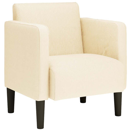 Vidaxl fauteuil met armleuningen 54 cm corduroy stof crèmekleurig
