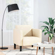 Vidaxl fauteuil met armleuningen 54 cm corduroy stof crèmekleurig