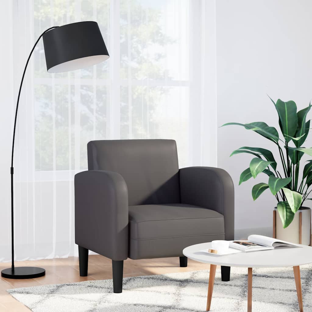 Vidaxl fauteuil met armleuningen 54 cm kunstleer grijs