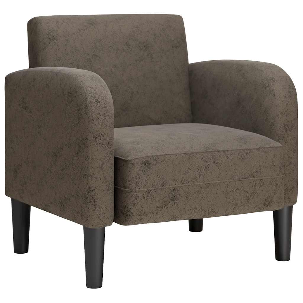 Vidaxl fauteuil met armleuningen 54 cm kunstleer donkergrijs