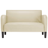Vidaxl loveseat bank 110 cm kunstleer crèmekleurig