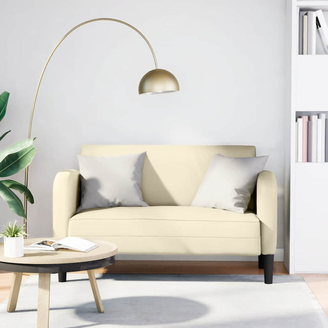 Vidaxl loveseat bank 110 cm kunstleer crèmekleurig