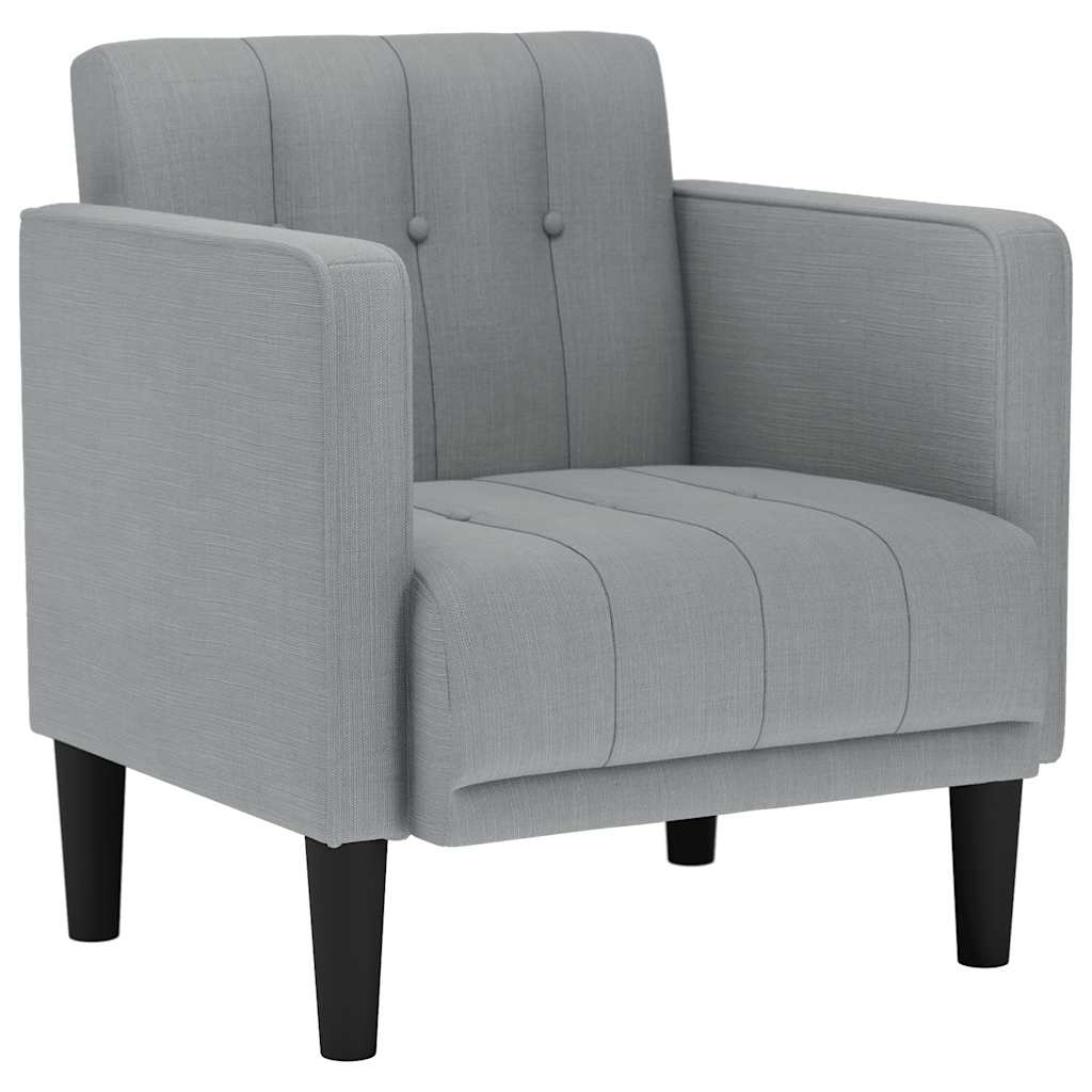 Vidaxl fauteuil met armleuningen lichtgrijs 53 cm stof