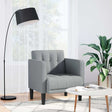 Vidaxl fauteuil met armleuningen lichtgrijs 53 cm stof