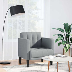 Vidaxl fauteuil met armleuningen lichtgrijs 53 cm stof
