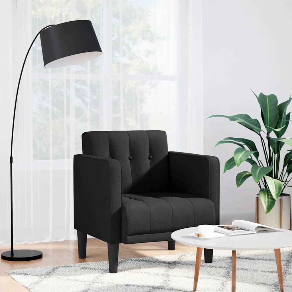 Vidaxl fauteuil met armleuningen zwart 53 cm stof