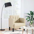Vidaxl fauteuil met armleuningen crème 53 cm stof