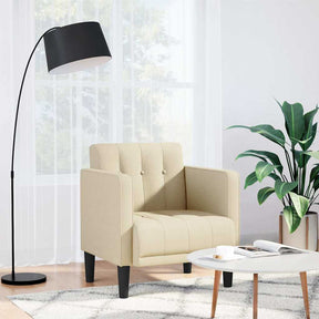 Vidaxl fauteuil met armleuningen crème 53 cm stof
