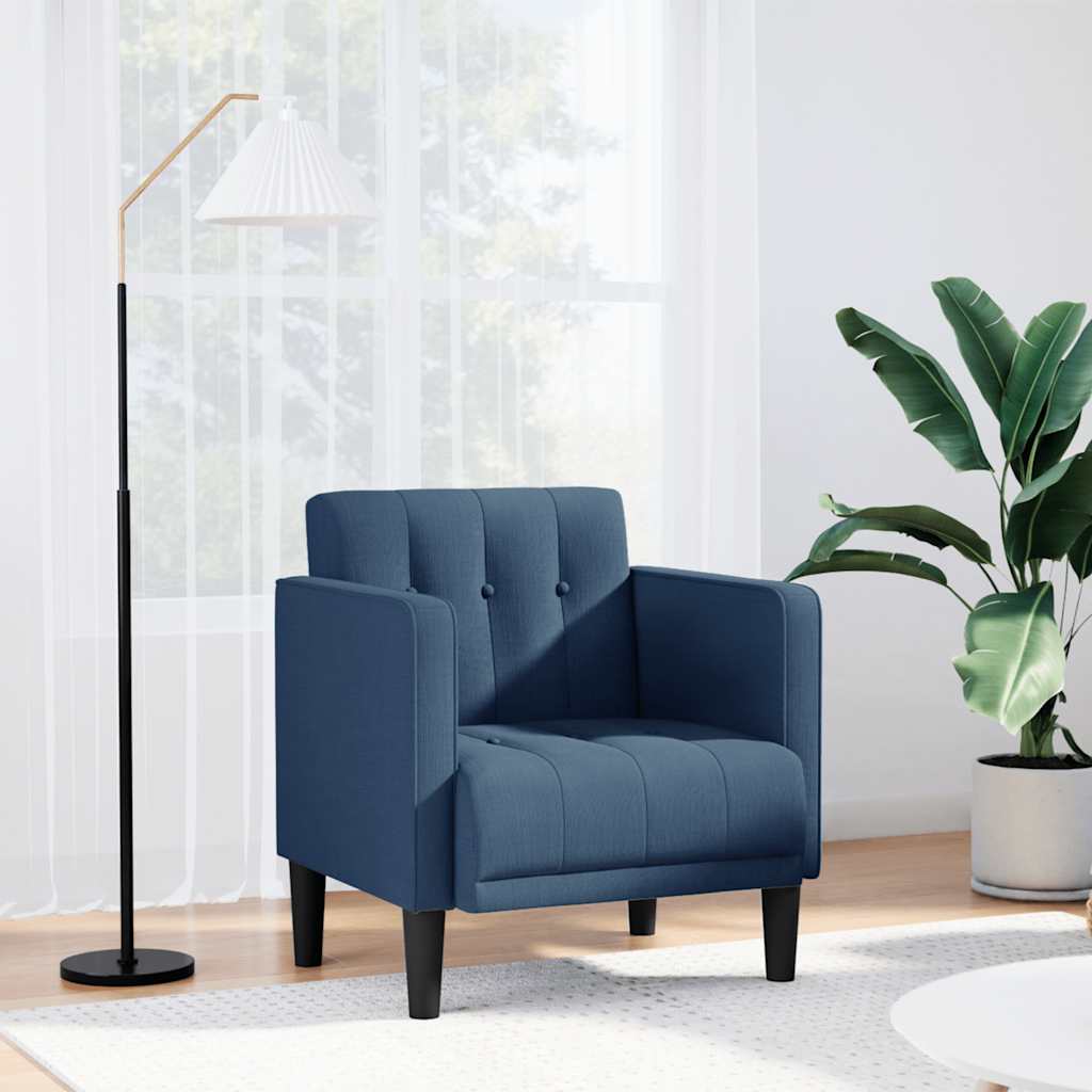 Vidaxl fauteuil met armleuningen blauw 53 cm stof