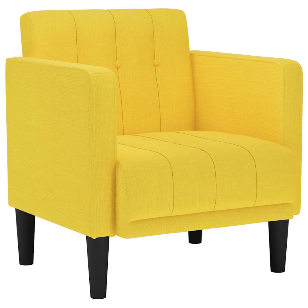 Vidaxl fauteuil met armleuningen lichtgeel 53 cm stof