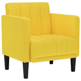 Vidaxl fauteuil met armleuningen lichtgeel 53 cm stof
