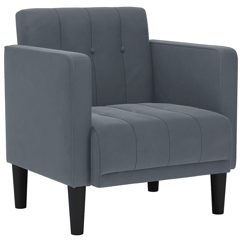 Vidaxl fauteuil met armleuningen donkergrijs 53 cm fluweel