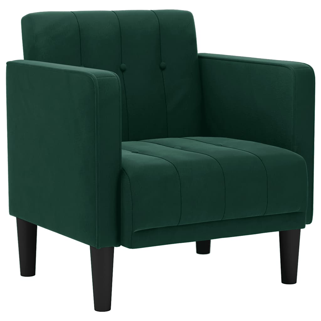 Vidaxl fauteuil met armleuningen donkergroen 53 cm fluweel