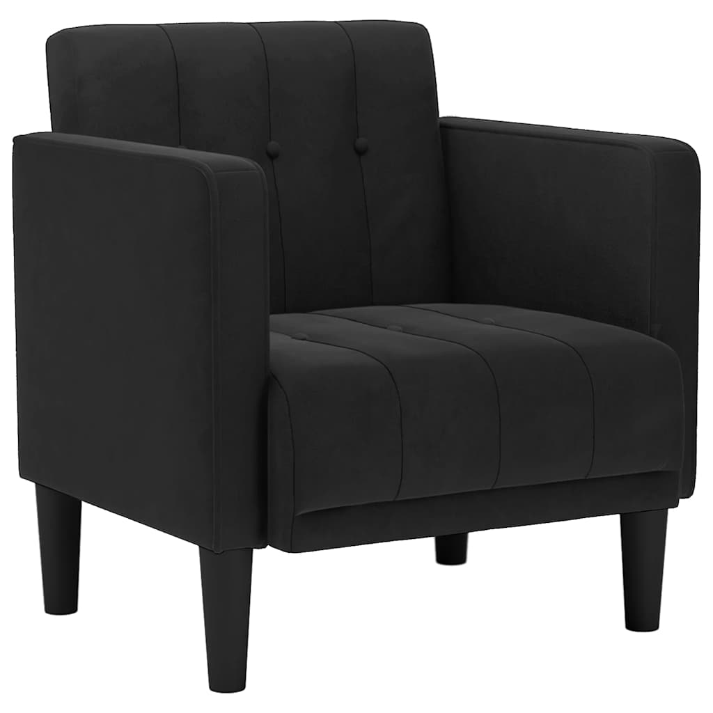 Vidaxl fauteuil met armleuningen zwart 53 cm fluweel