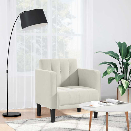 Vidaxl fauteuil met armleuningen crème 53 cm fluweel