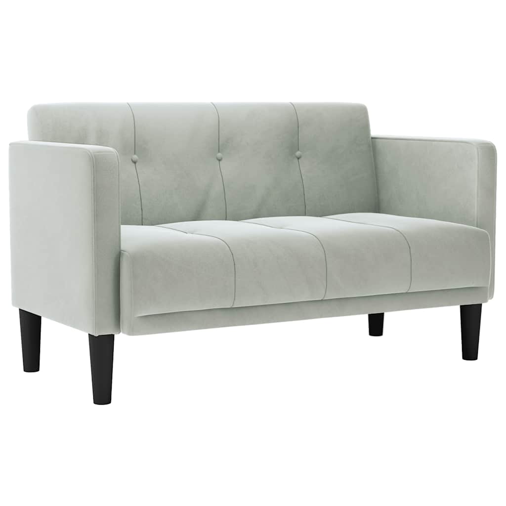 Vidaxl loveseat bank lichtgrijs 111 cm fluweel