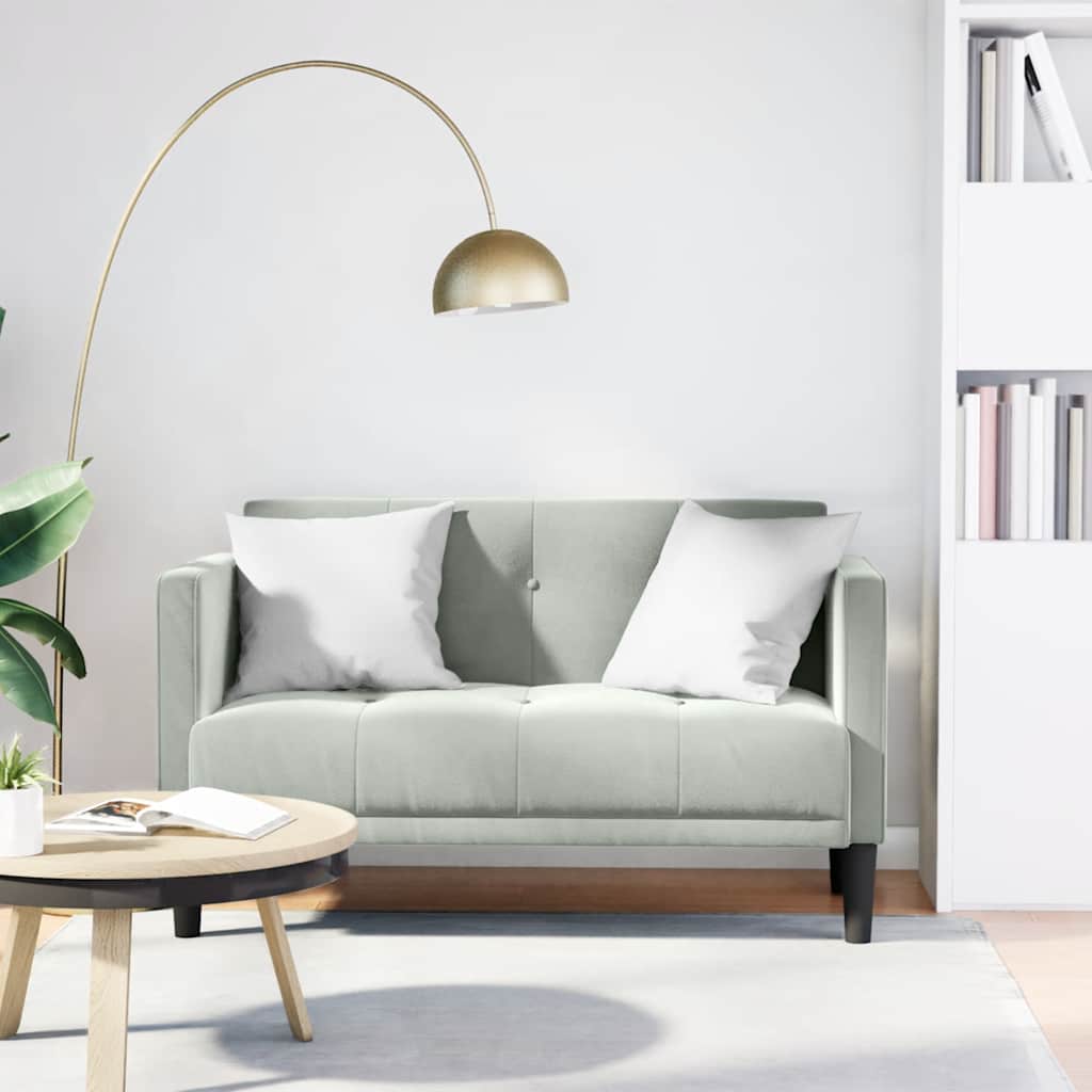 Vidaxl loveseat bank lichtgrijs 111 cm fluweel