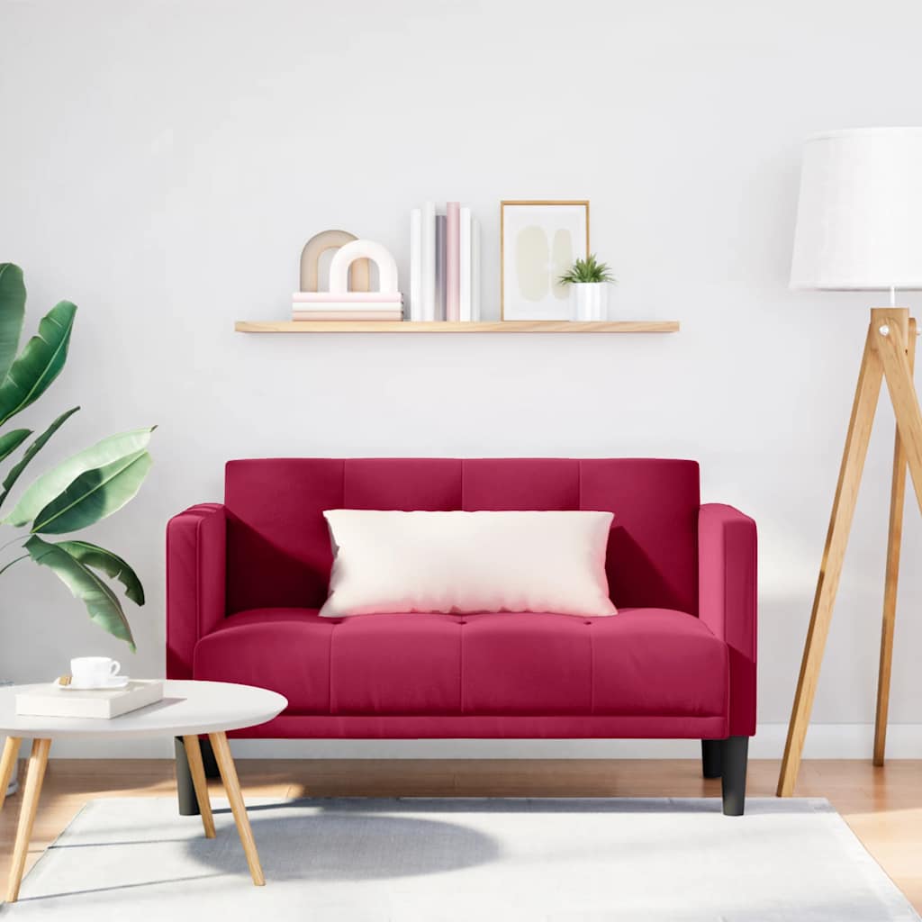 Vidaxl loveseat bank wijnrood 111 cm fluweel