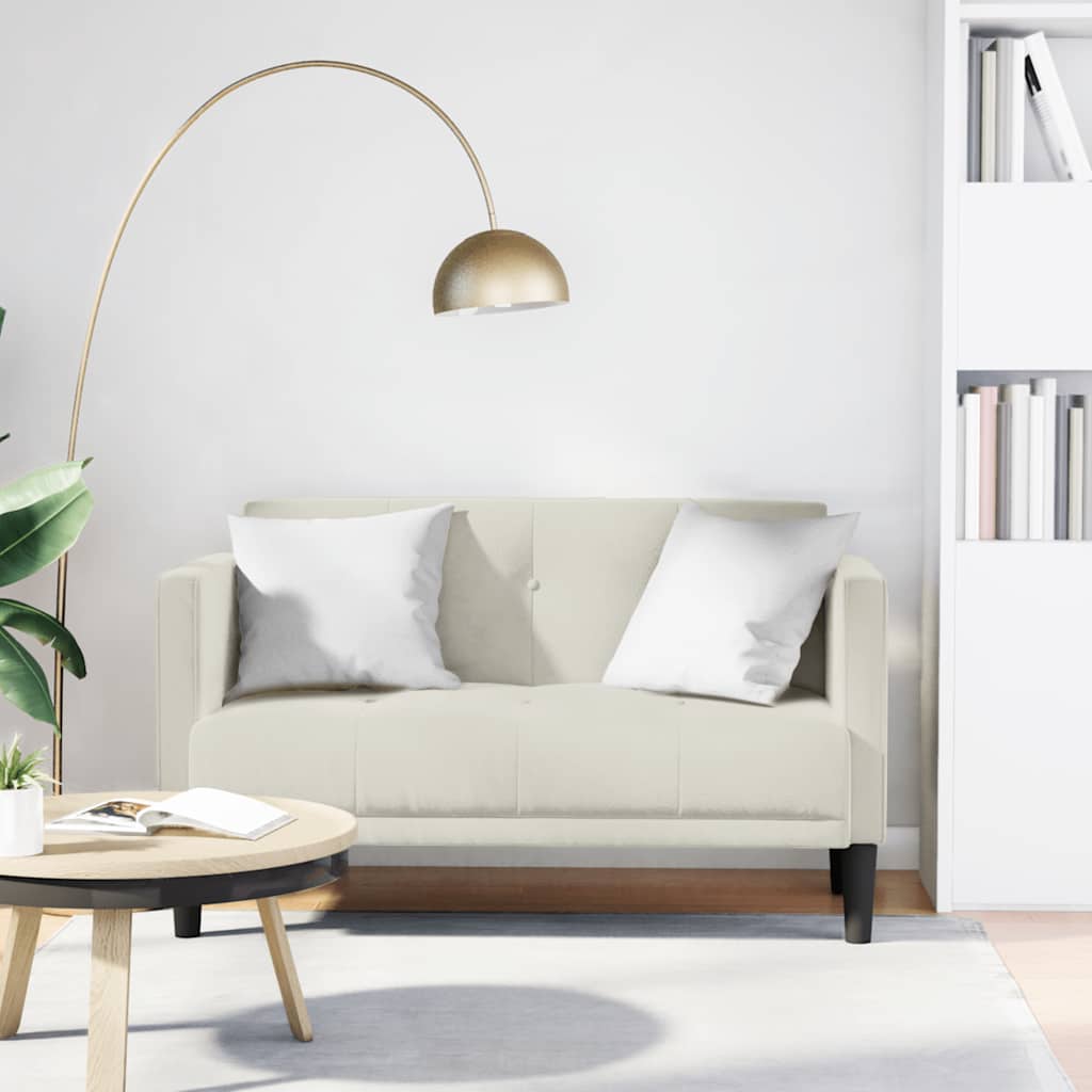 Vidaxl loveseat bank crème 111 cm fluweel