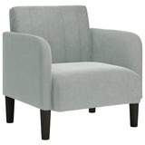 Vidaxl fauteuil met armleuningen 54 cm fluweel lichtgrijs