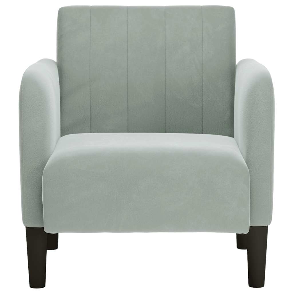 Vidaxl fauteuil met armleuningen 54 cm fluweel lichtgrijs