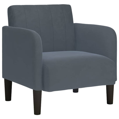 Vidaxl fauteuil met armleuningen 54 cm fluweel donkergrijs