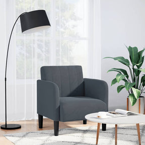 Vidaxl fauteuil met armleuningen 54 cm fluweel donkergrijs