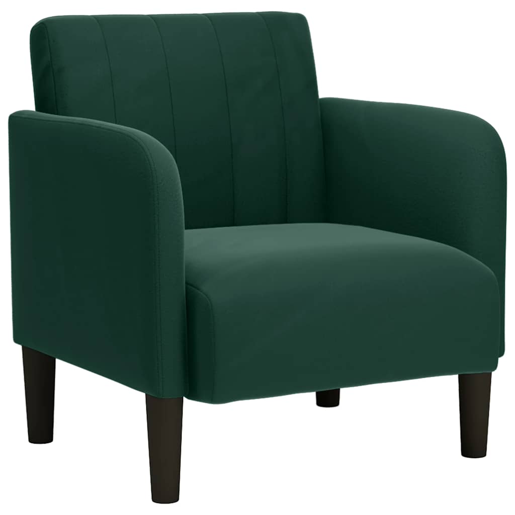 Vidaxl fauteuil met armleuningen 54 cm fluweel donkergroen