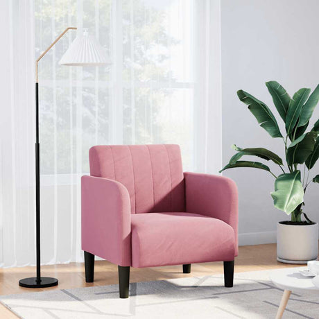 Vidaxl fauteuil met armleuningen 54 cm fluweel roze