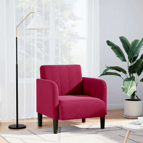 Vidaxl fauteuil met armleuningen 54 cm fluweelrood wijnrood