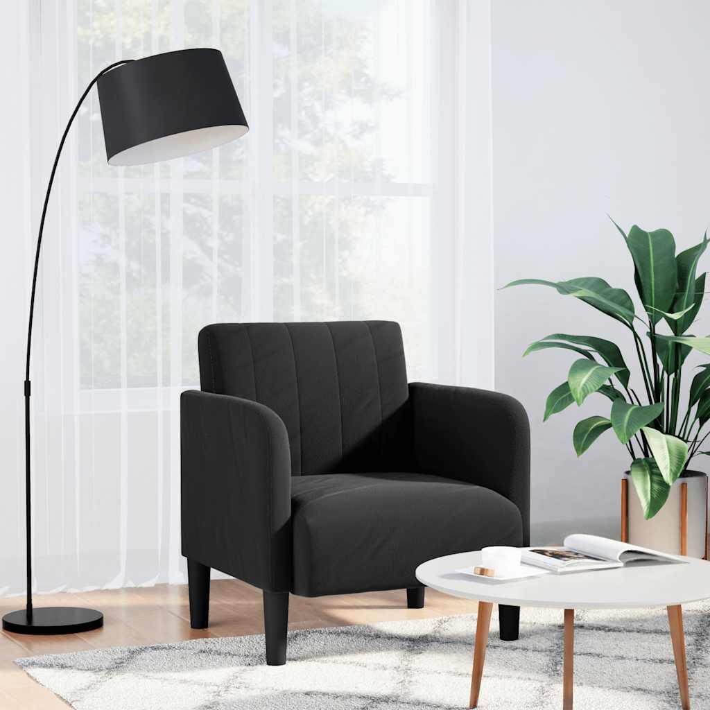 Vidaxl fauteuil met armleuningen 54 cm fluweel zwart