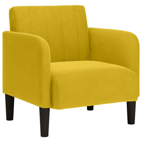 Vidaxl fauteuil met armleuningen 54 cm fluweel geel