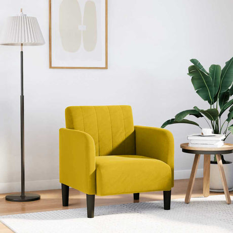 Vidaxl fauteuil met armleuningen 54 cm fluweel geel