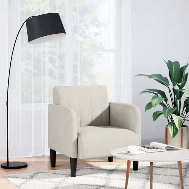Vidaxl fauteuil met armleuningen 54 cm fluweel crèmekleurig