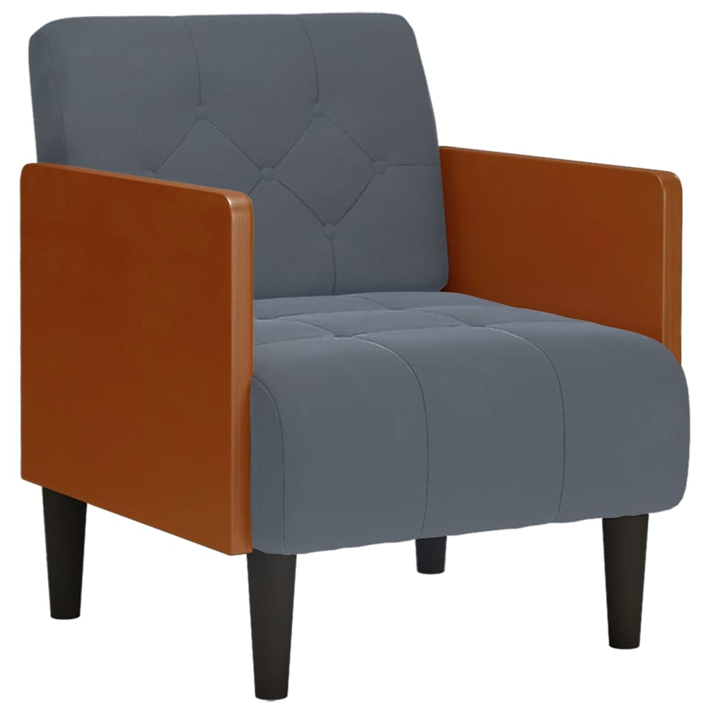 Vidaxl fauteuil met armleuningen 55 cm fluweel donkergrijs